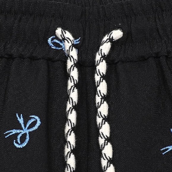 B.sure Bow Puppy Embroidered Casual Pants - Picture 4 of 4